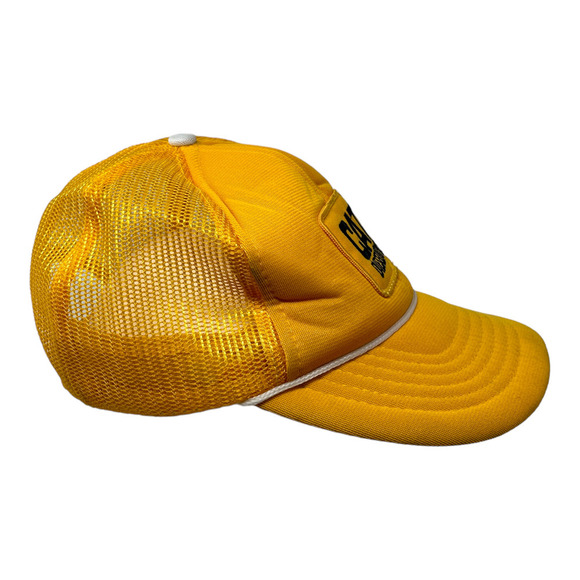 Vintage CAT Diesel Power SnapBack Truckers Style Hat Yellow with White Rope Mesh - Picture 6 of 11